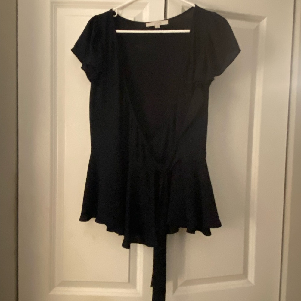 Navy Wrap short sleeve shirt